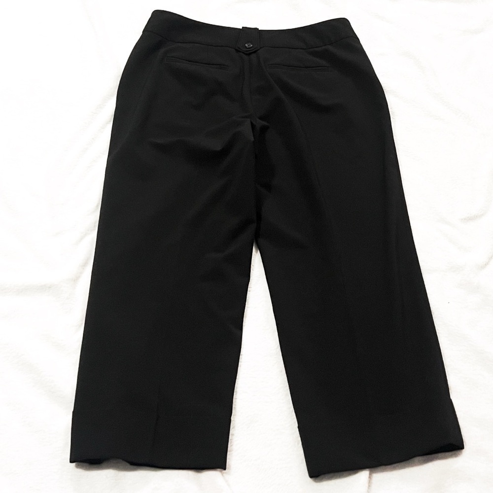 White House Black Market Legacy Mid Rise Straight Leg Cropped Pants Black Sz 6 - Picture 2 of 8